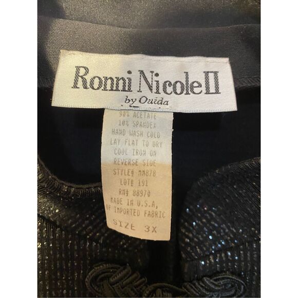 Ronni Nicole, vintage 80s women’s sparkle short sleeve black top S/3X - Picture 5 of 5